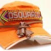 Dsquared Ungetragene Indianer Look Lederband Orange Cap Mütze Unisex